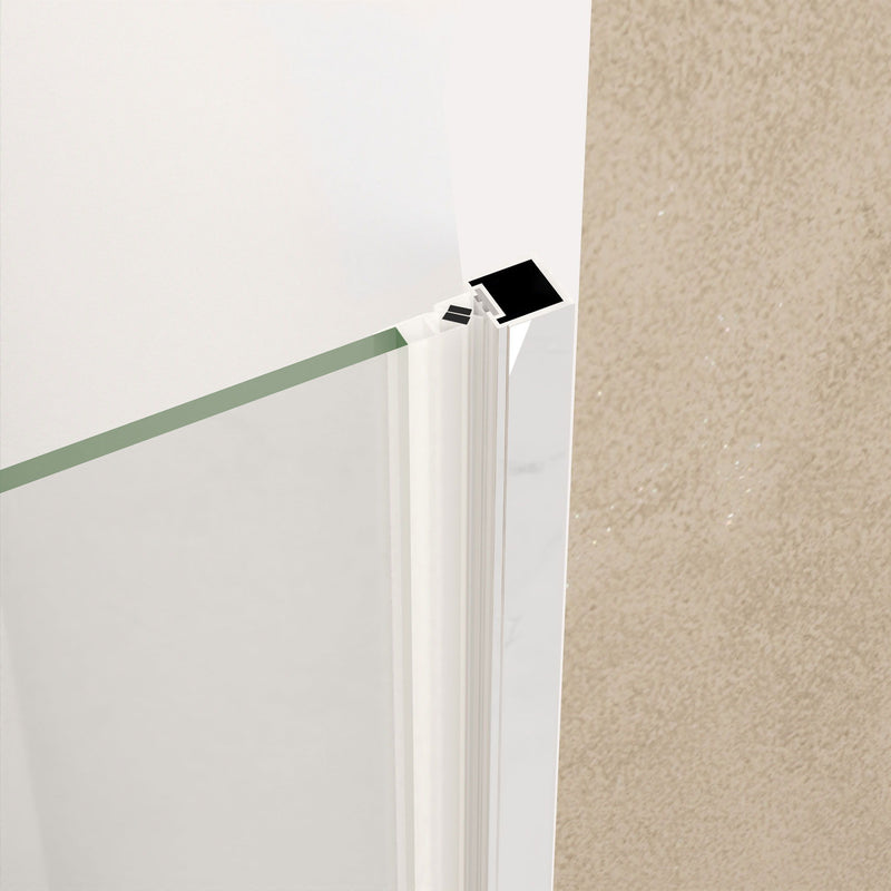 Shower Door With Explosion Proof Safety Film - Chrome