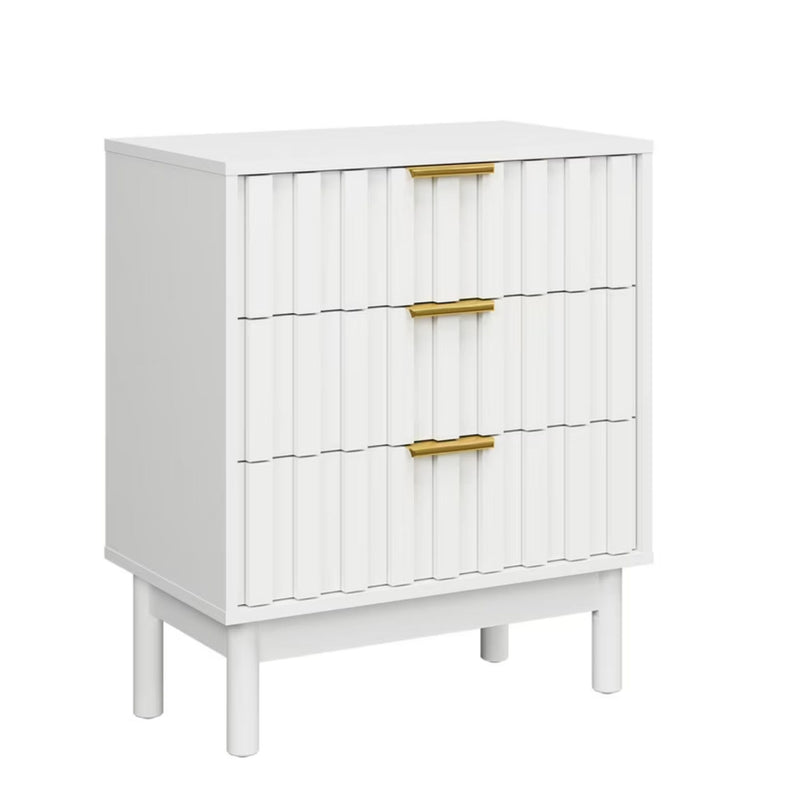 Fluted 3 Drawer Dresser