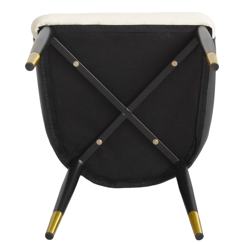 Modern Sponge-Filled Dining Chair, Solid Wood Metal Legs, Suitable For Restaurants, Living Rooms And Rooms (Set of 2)