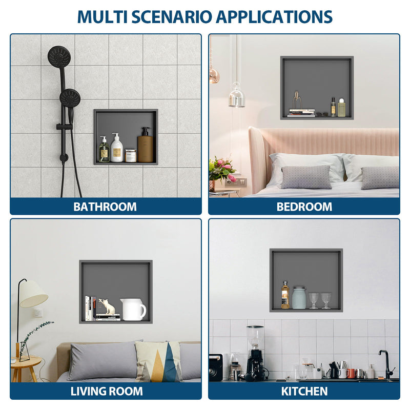 Stainless Steel Shower Niche With Seamless Design For Bathroom Storage