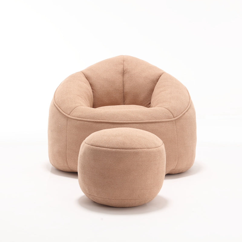 Bedding Bean Bag Sofa Chair High Pressure Foam With Footrest