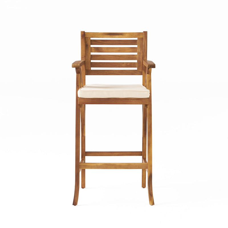 Barstool With Soft Curved Lines And Sturdy Frame (Set of 2) - Brown