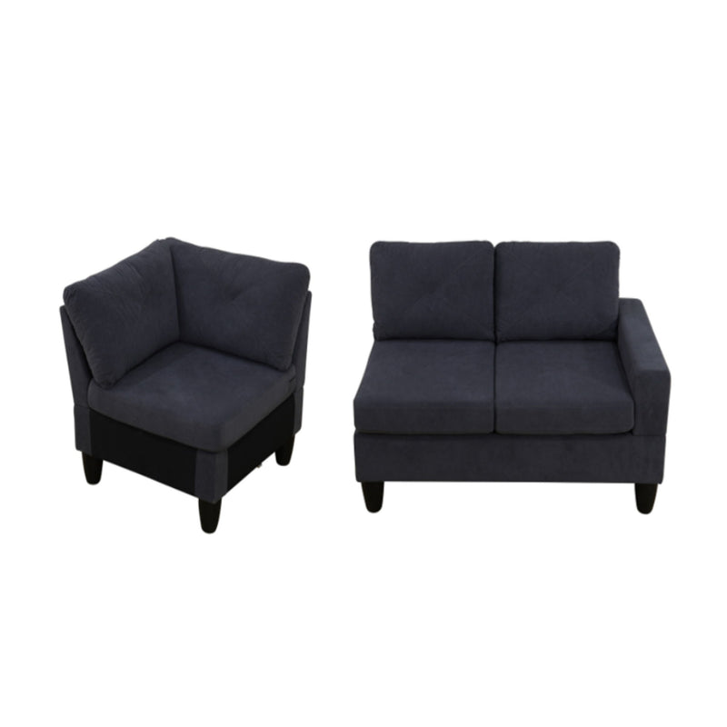 Modular L - Shaped Sectional Sofa 6 Seater 4 Piece Couch With Chaise
