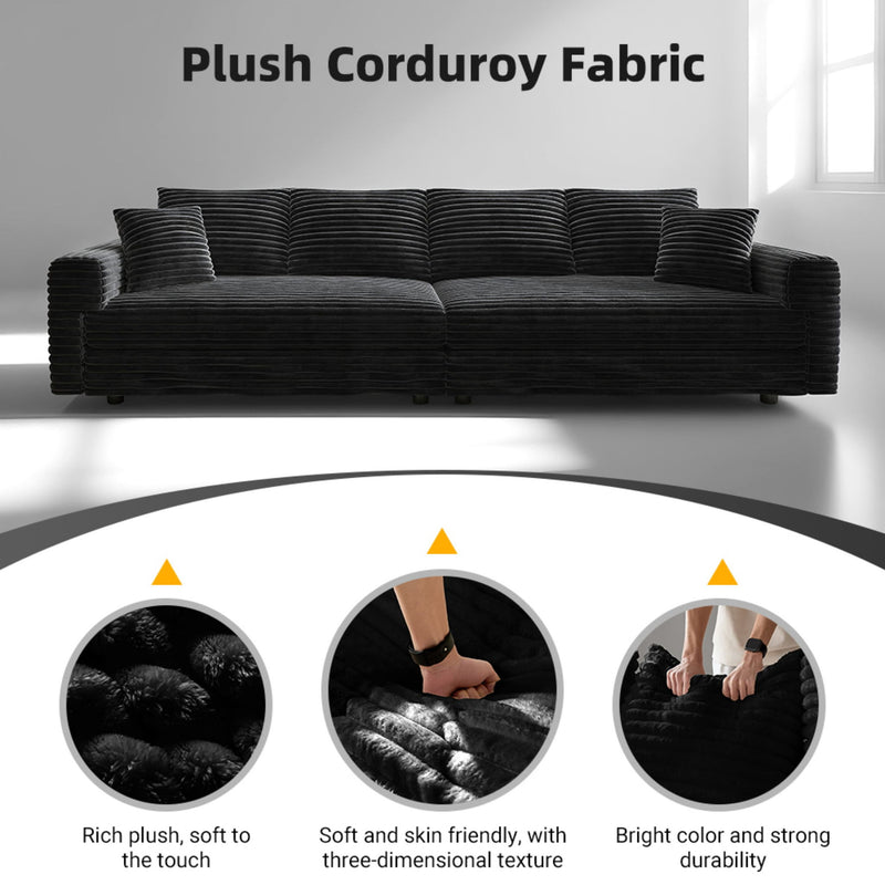 4 Seat Sofa, Modern Comfy Upholstered Sofa Cloud Couch, Deep Seat Couches With Soft Pillows