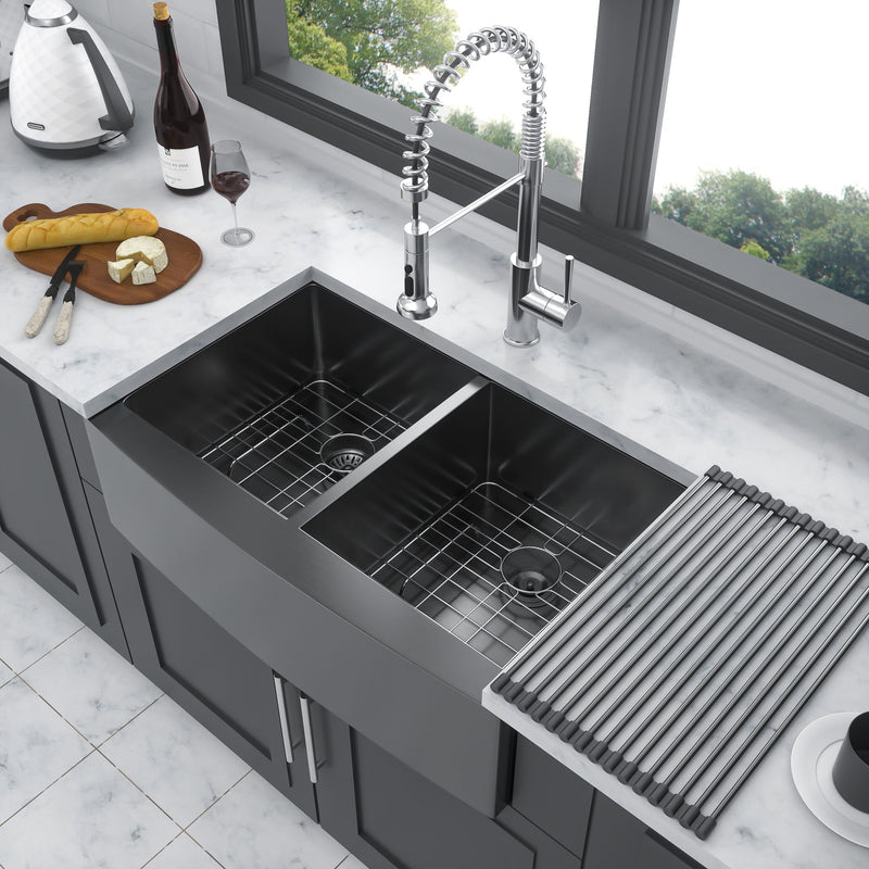 Double Bowl Farmhouse Sink / Stainless Steel Apron Front