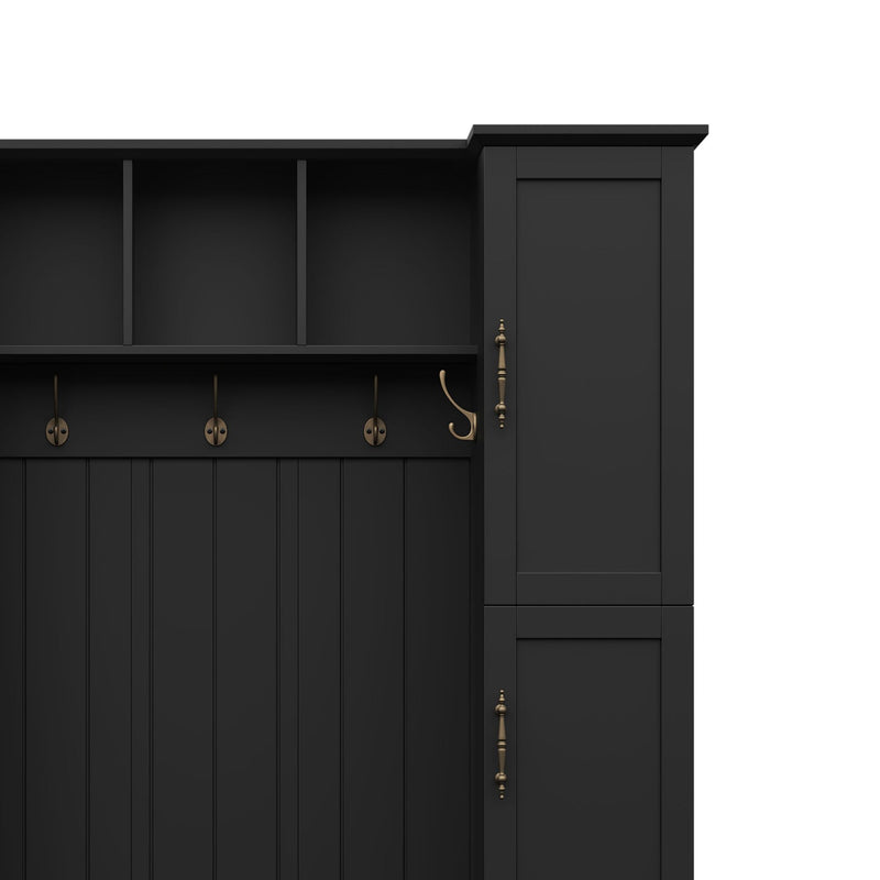 Hall Tree With 4 Side Cabinets
