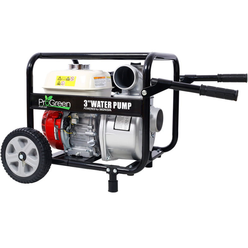 Honda - Gx160 Engine Water Pump 3" 264Gpm With Accessories Kit And Handle Wheel Kit - Black / Red