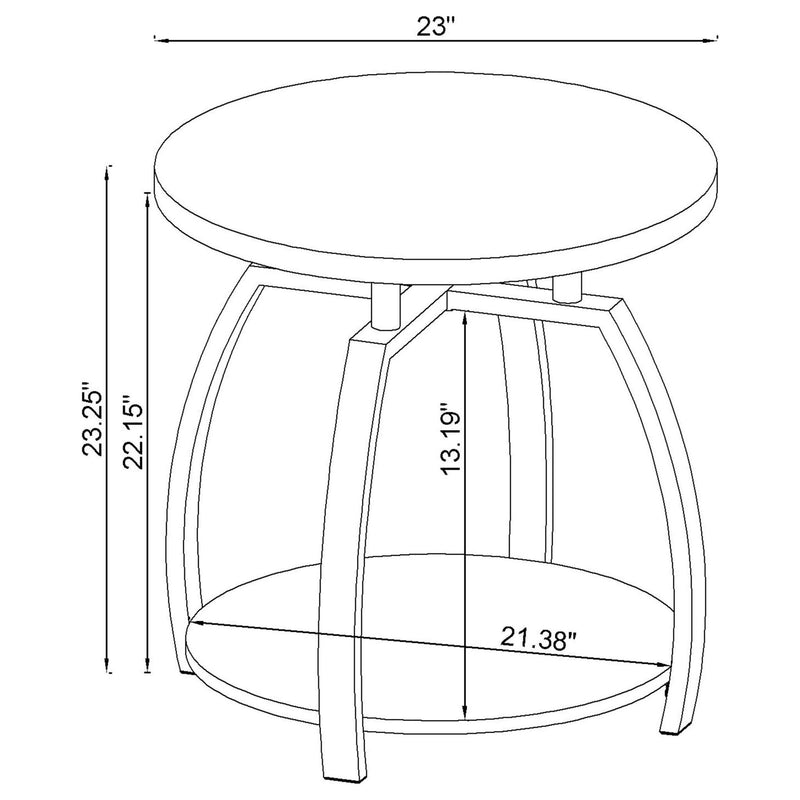 Starrett - 2 Piece Round Coffee Table Set - Charcoal