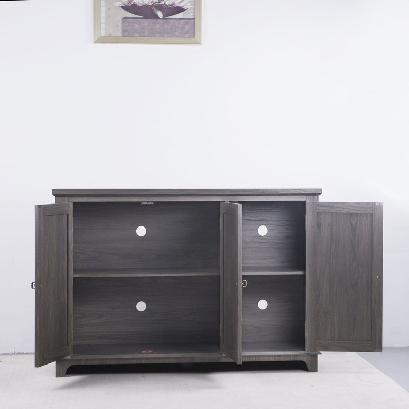 3 Door Mirrored Sideboard Cabinet With Adjustable Shelves