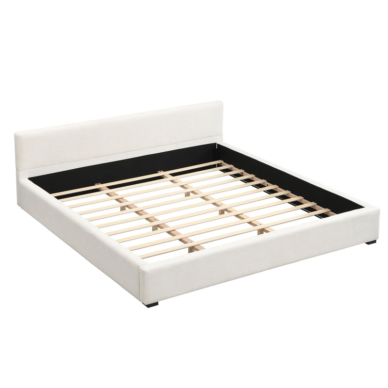 Elegant Wide Edge Bed With Soft Upholstered