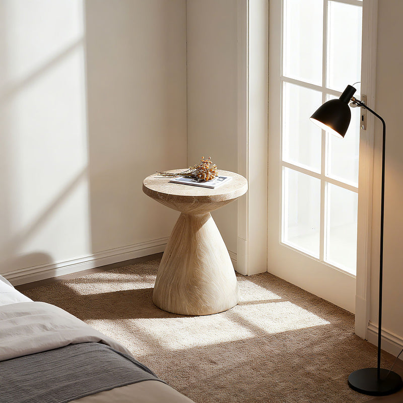 Outdoor Geometric End Table - Marble