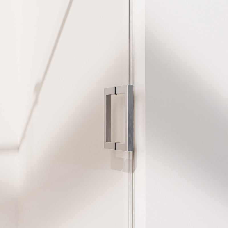 Frameless Single Sliding Shower Doors, 5 / 16" Thick Sgcc Tempered Glass - Brushed Nickel