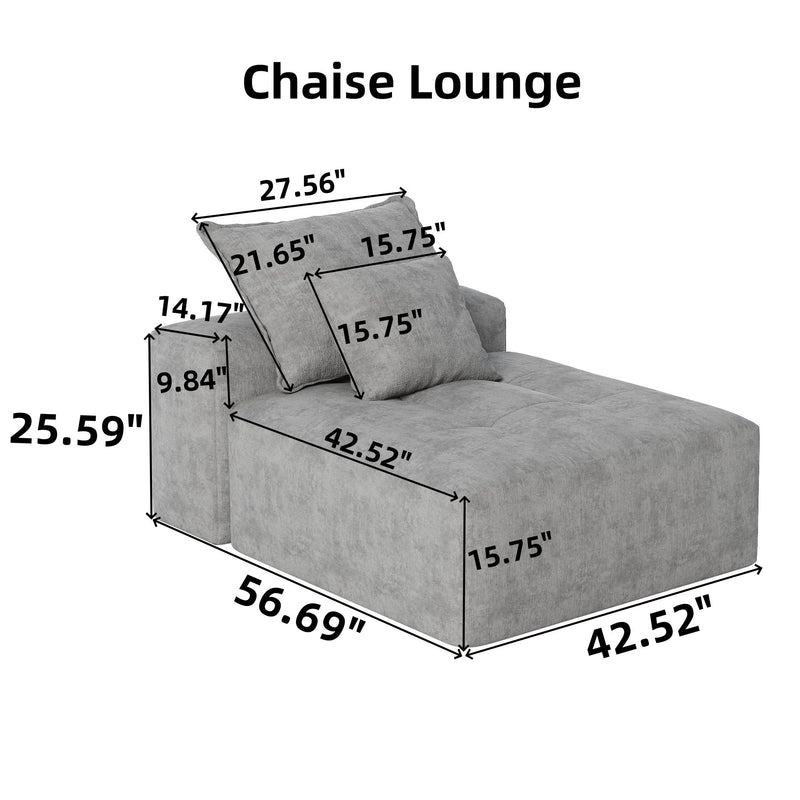 Modern Oversized, Modular Sectional Sofa With Pillows