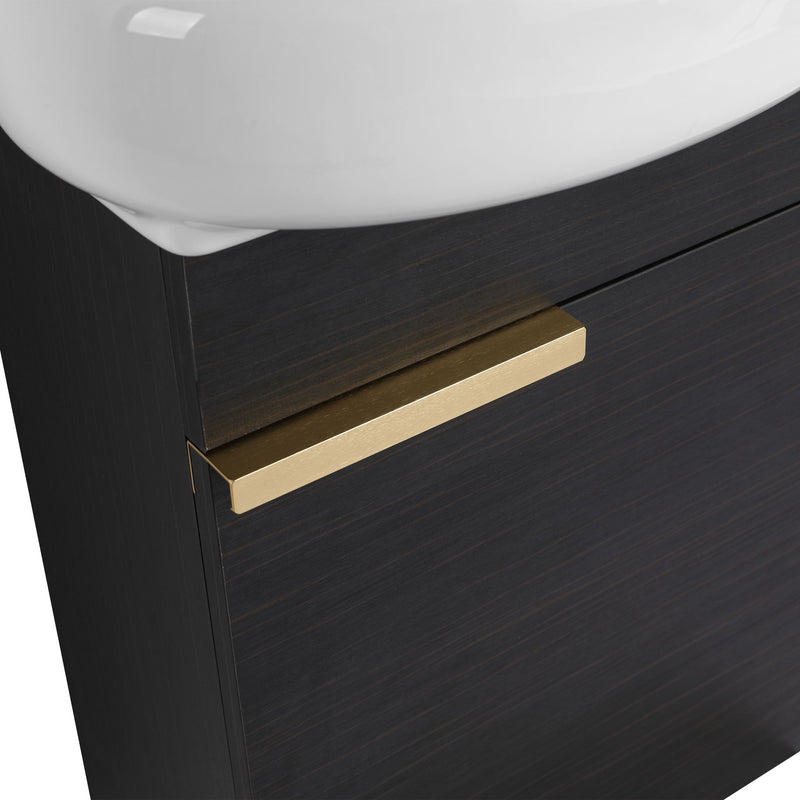 Soft Close Doors Bathroom Vanity With Sink, Compact Wall Mounted Design Basin