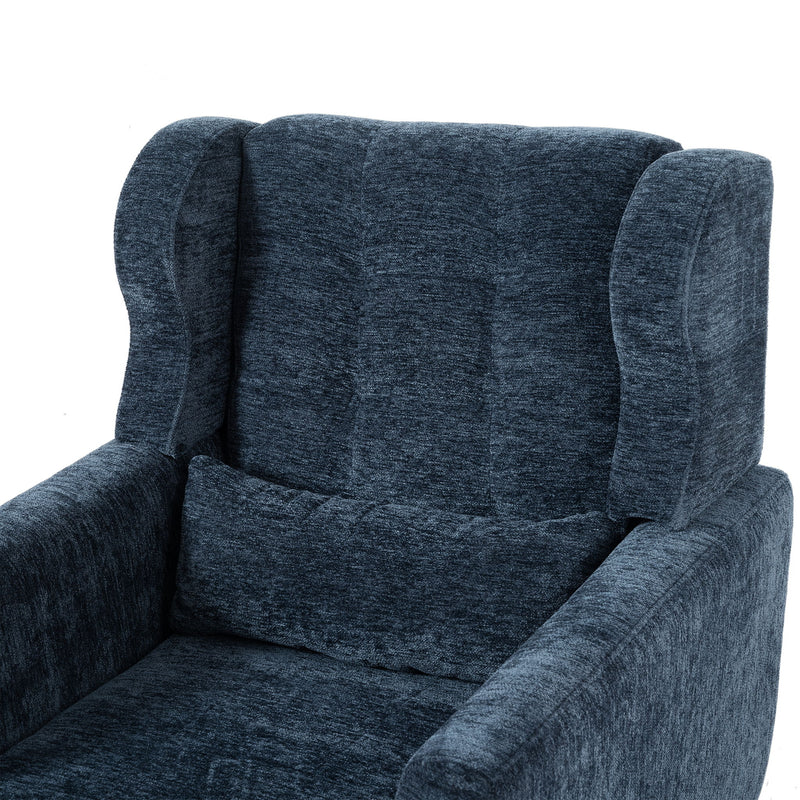 Modern Accent Chair, Arm Chairs For Living Room, Upholstered Mordern Armchair, Comfy Soft Padded Lounge Chair In Small Space, Bedroom, With Pillow, Solid Wood Leg