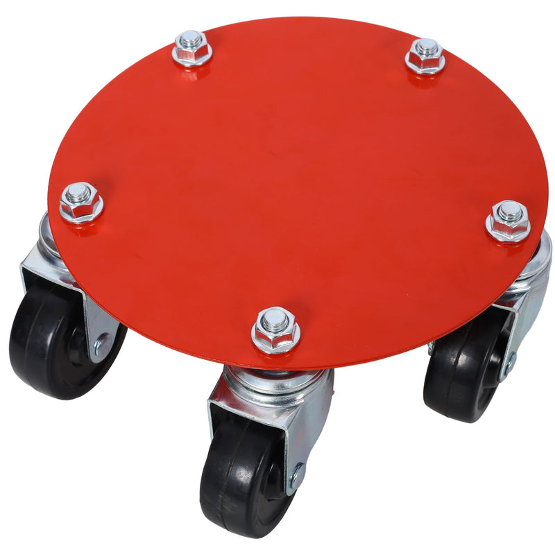 Heavy Duty Snowmobile Dolly V Slide With 2.5" Swivel Casters, Rubber Pad, 1500Lbs Capacity Steel - Red