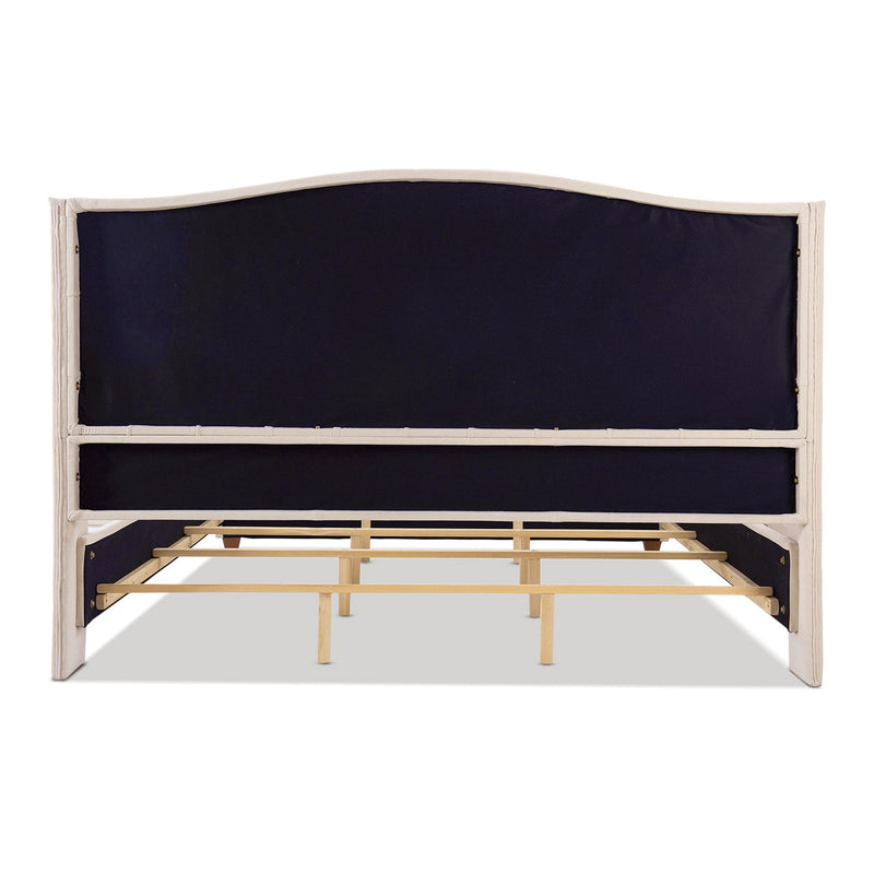 Marcella - King Upholstered Shelter Headboard Bed - Beige