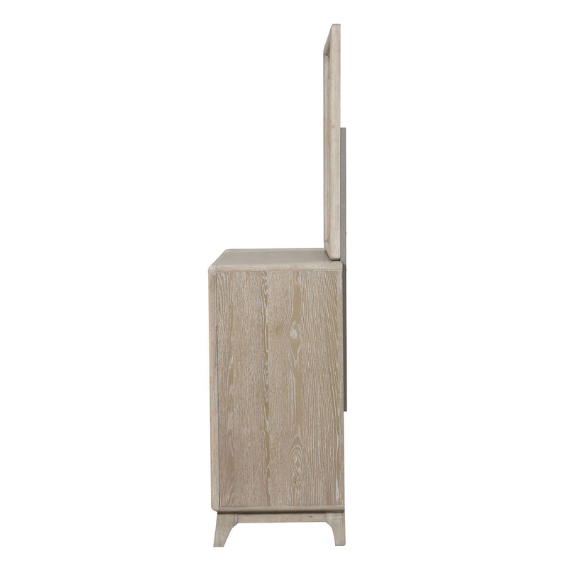 8 Drawers Dresser With Mirror, Bedroom Furniture - Oak