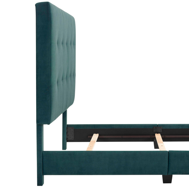 Tufted Upholstered Headboard Platform Bed