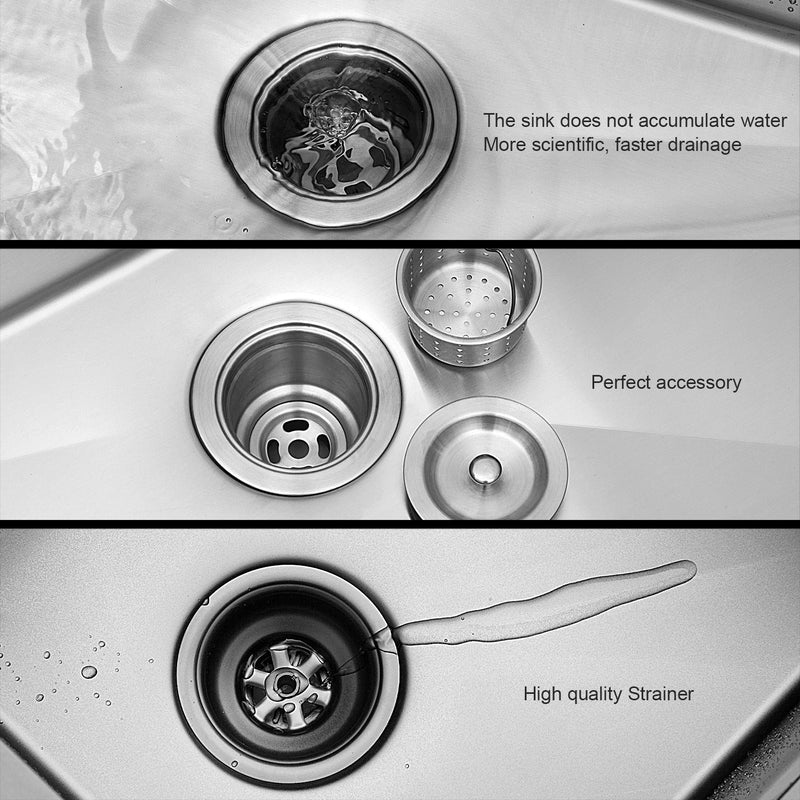 Modern Style Undermount Sink With Stainless Steel, Deep Single Bowl