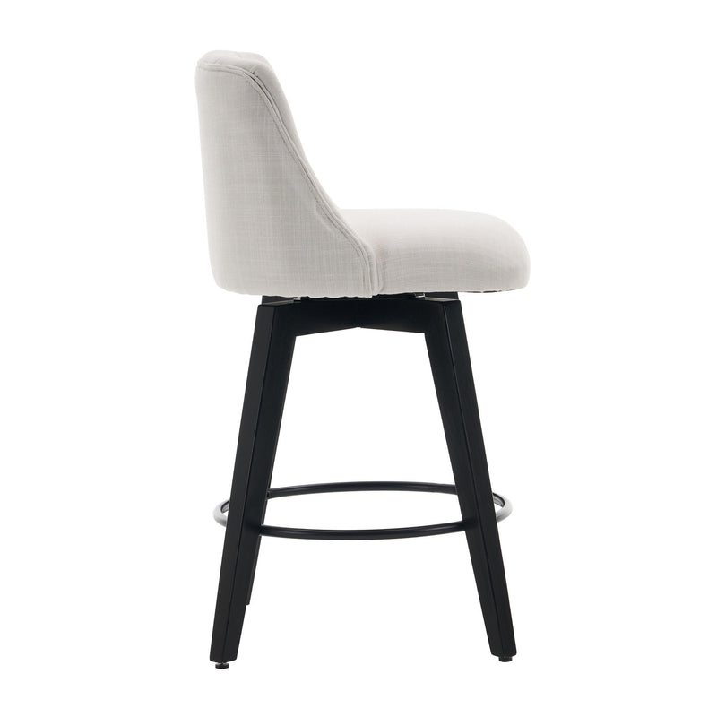 Swivel Bar Stools & Button Tufted Back (Set of 2)