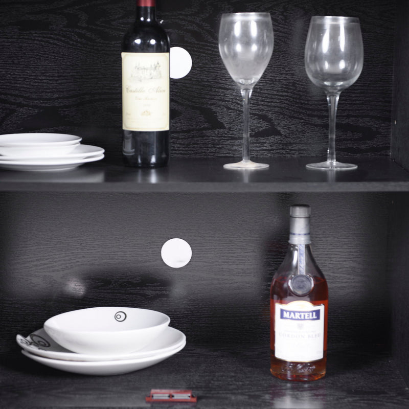 Storage Cabinet With 3 Mirrored Acrylic Doors, Adjustable Shelves