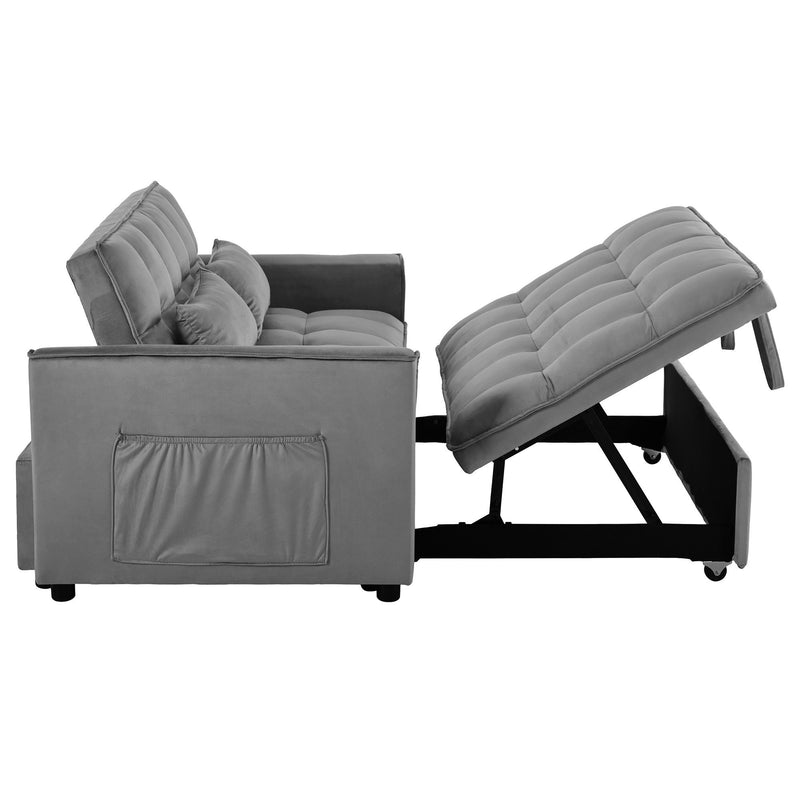 3 In 1 Pull Out Couch Convertible Sofa Bed With Reclining Backrest