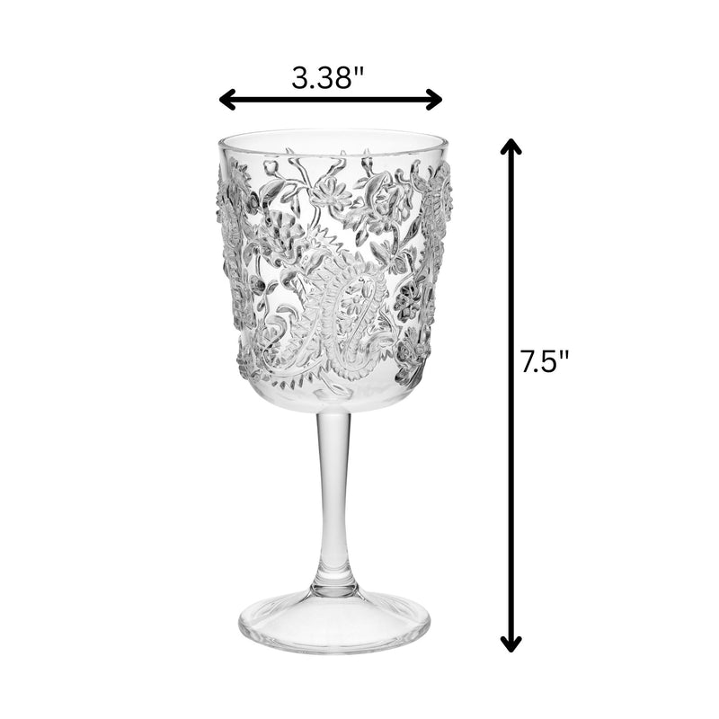 Paisley Acrylic Wine Glasses (Set of 4)