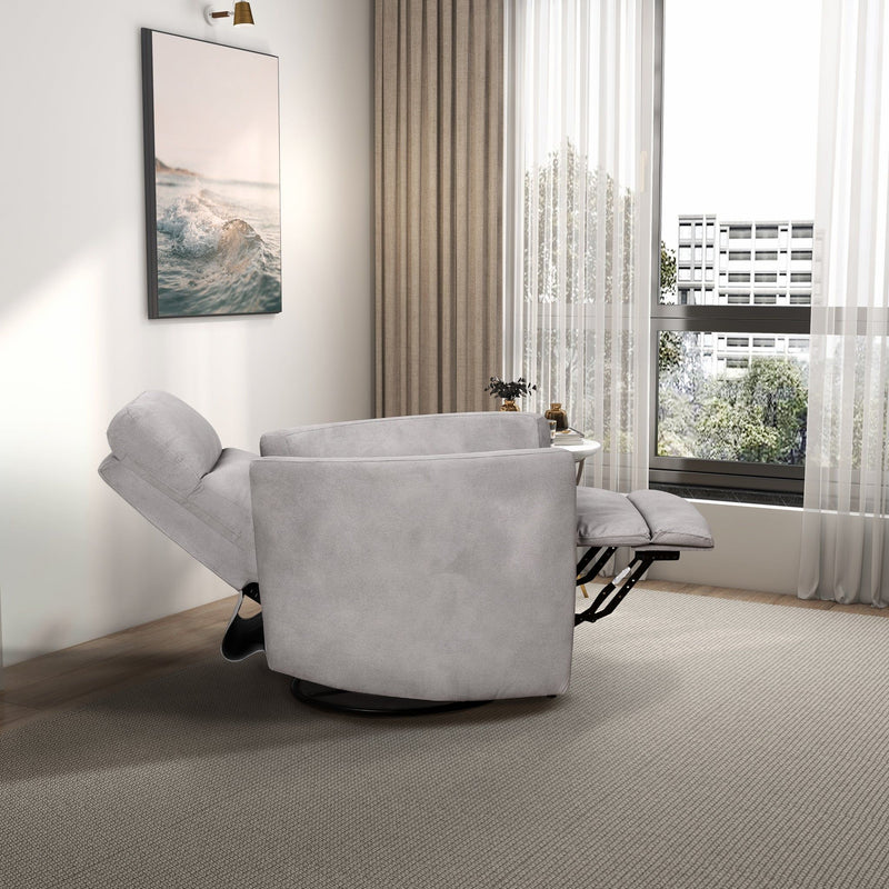 Lawson - Swivel Glider Suede Recliner Chair - Gray