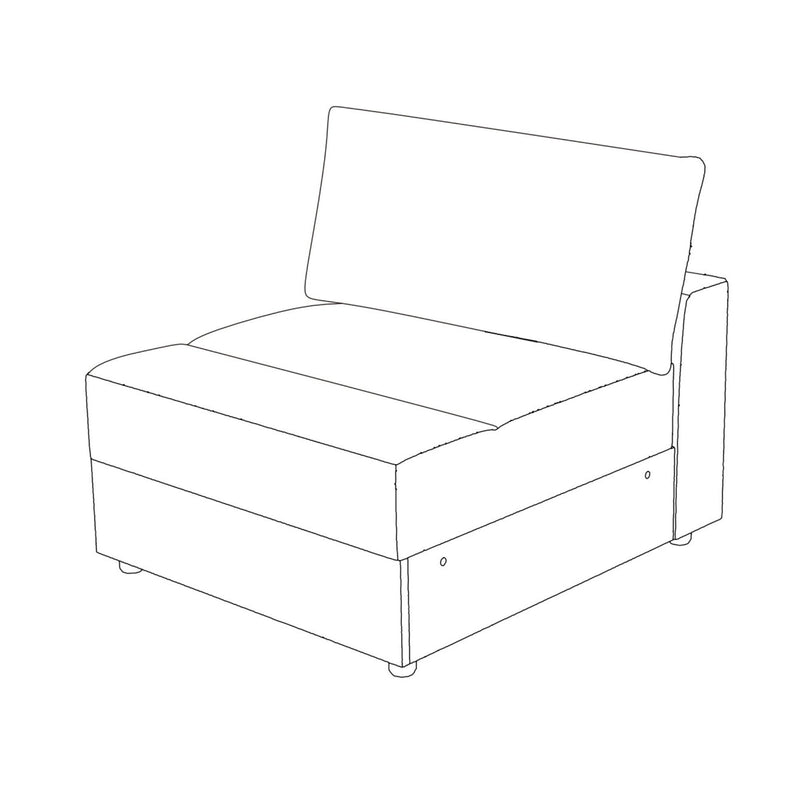 Armless Chair With Design For Living Room - Dark Green