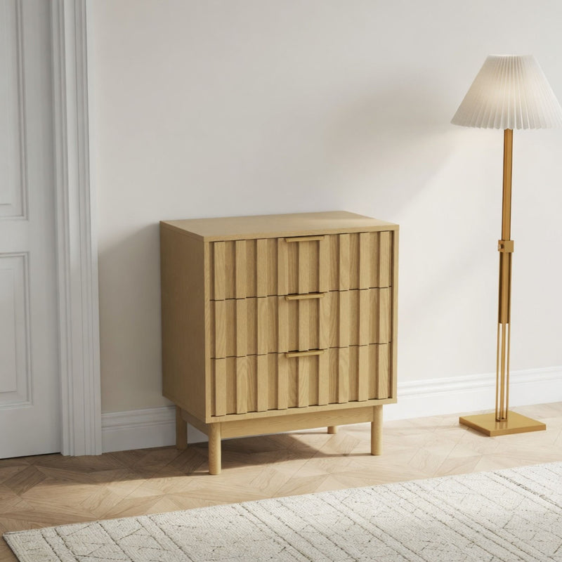 Fluted 3 Drawer Dresser