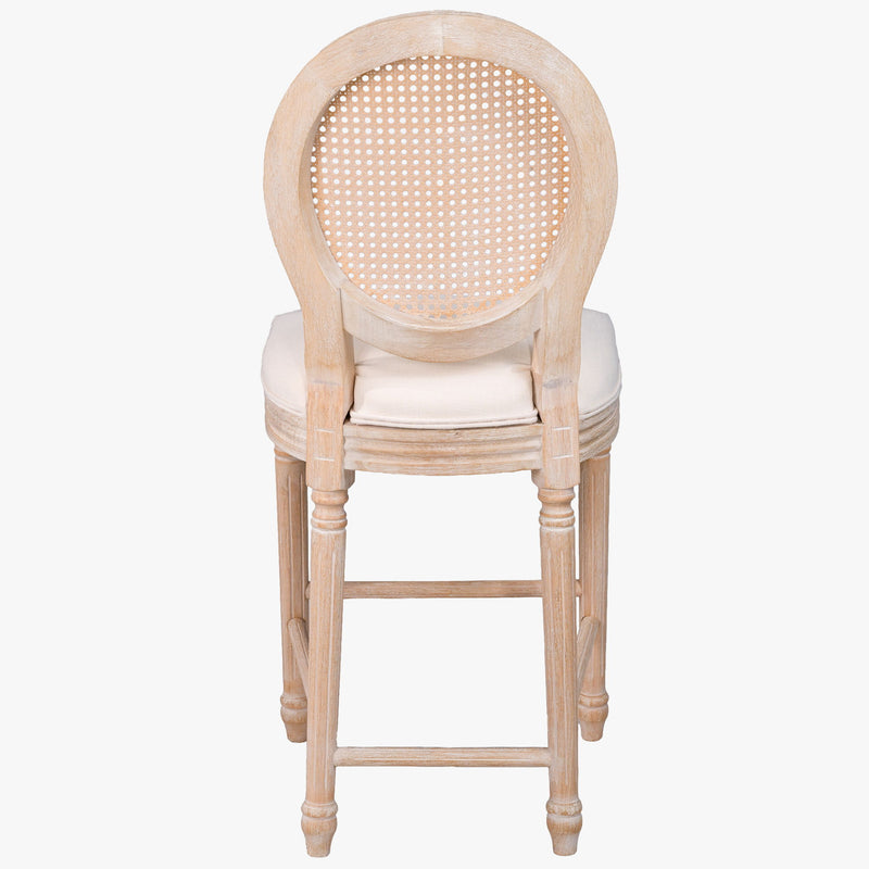 French Country Bar Chairs With Round Back (Set of 2)