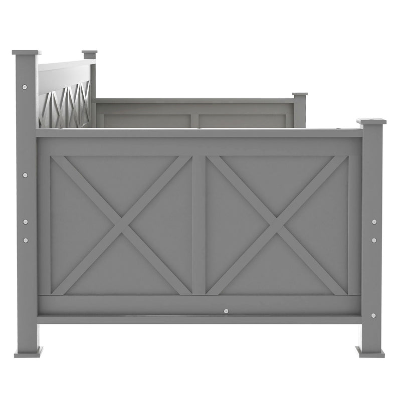 Modern Daybed With 2 Large Drawers, X Shaped Frame