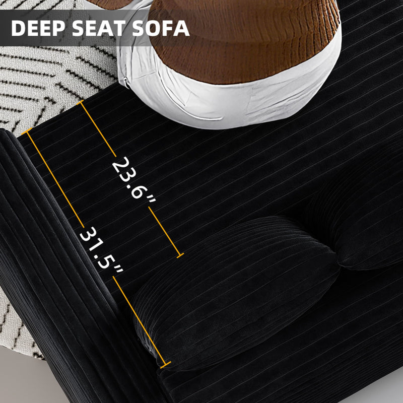 4 Seat Sofa, Modern Comfy Upholstered Sofa Cloud Couch, Deep Seat Couches With Soft Pillows
