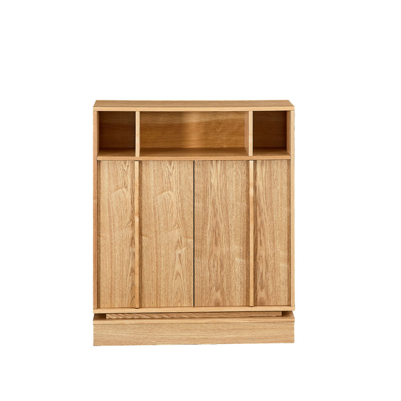 Fluted Sideboard Buffet Cabinet With 2 Doors And Adjustable Shelf, Storage Cabinet For Entryway