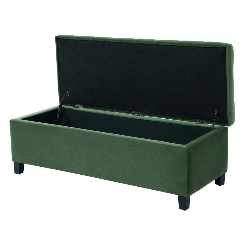 Upholstered Storage Ottoman Bench, Foot Rest For Bedroom