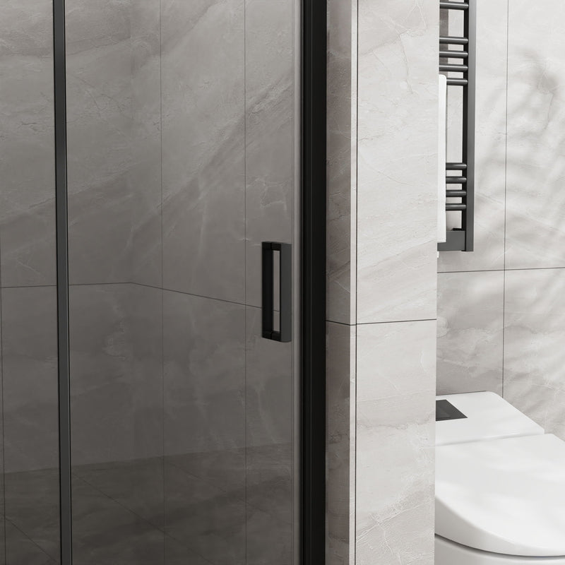 Bifold Frameless Glass Shower Door With Pivot Swing Panel, Tempered Clear Glass