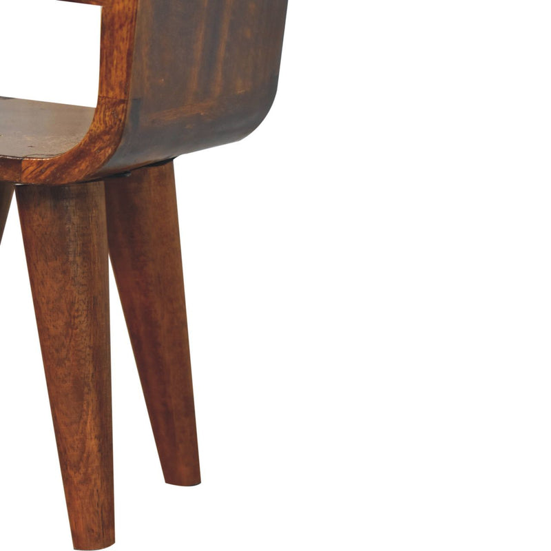 Mini California Curved Nightstand Wth Lower Slot