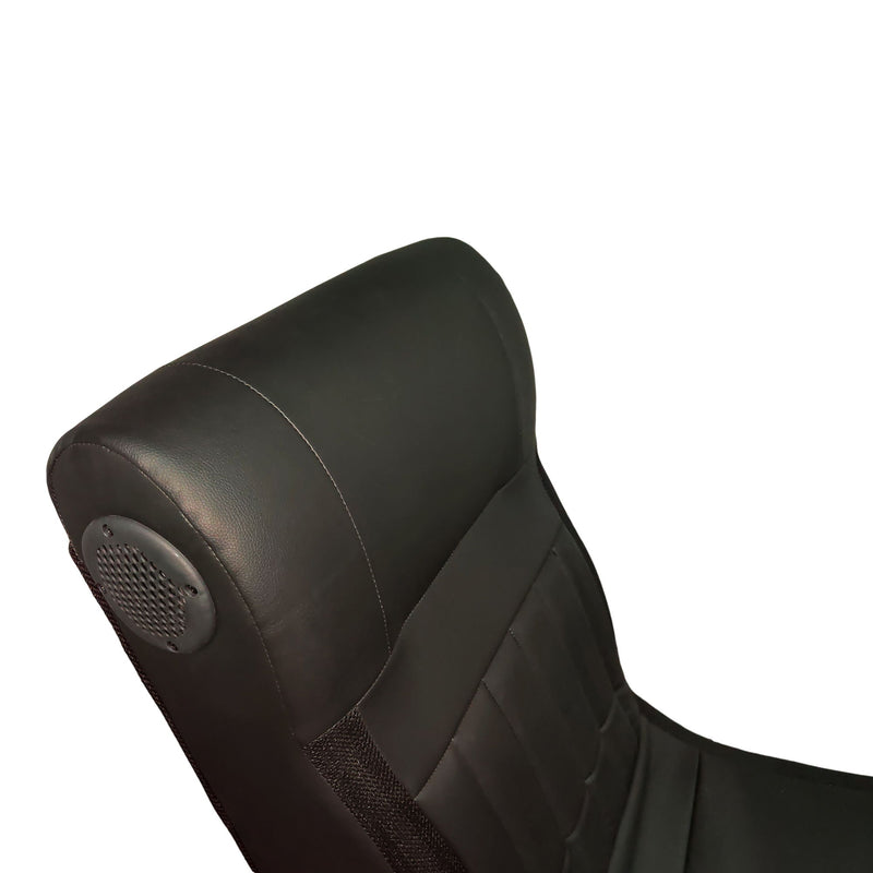 Foldable Gaming Chair With Onboard Speakers, LED Strip Lighting, Bluetooth, Vibration Massage, USB Charging Port - Black