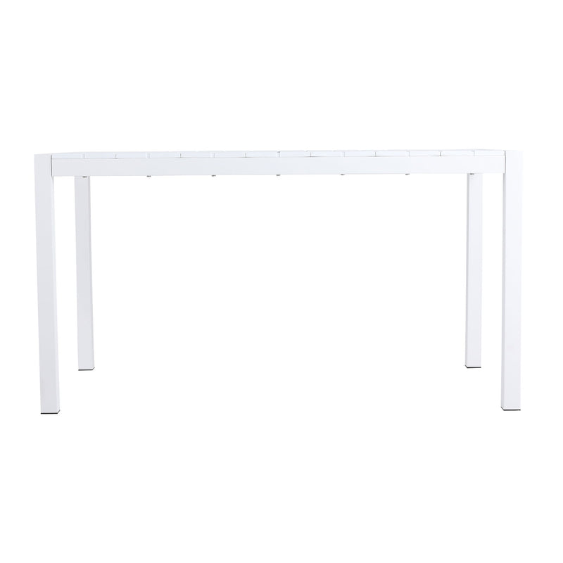 Modern Long Table, UV Resistant And Rust Proof, Pp Tabletop, UV Resistant Powder Coated Metal Legs - Snow White