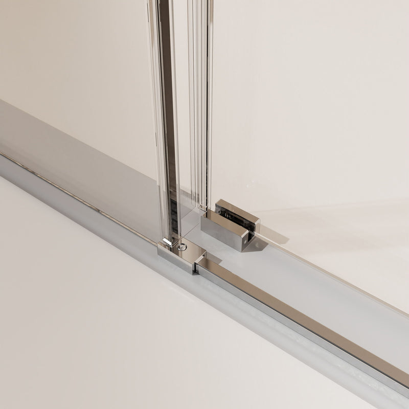 Frameless Single Sliding Soft Close Shower Doors, 5/16" Sgcc Tempered Glass