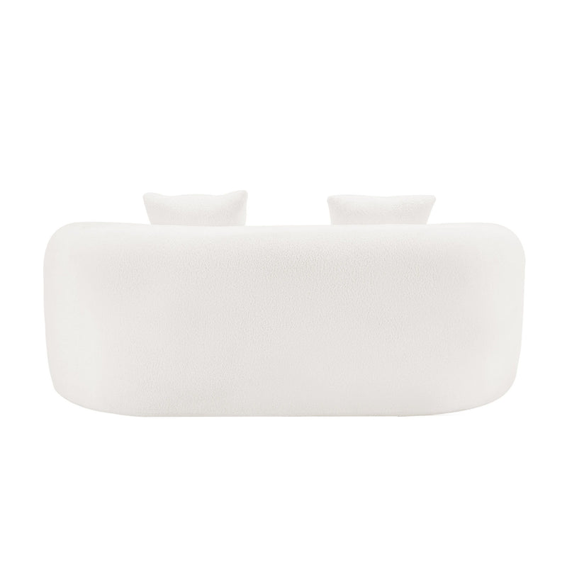 Curved Loveseat Sofa With Round Armrest
