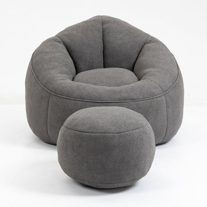 Bedding Bean Bag Sofa Chair High Pressure Foam With Footrest