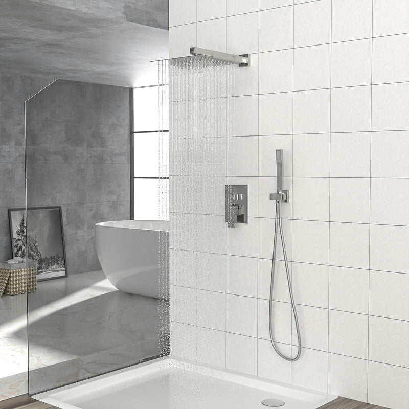 Dual Shower Head 10" Wall Mounted Square Shower System