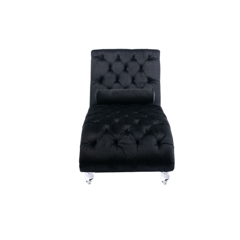 Chaise Lounge Indoor, Button Tufted Upholstered Chaise Lounge Chair With Pillow