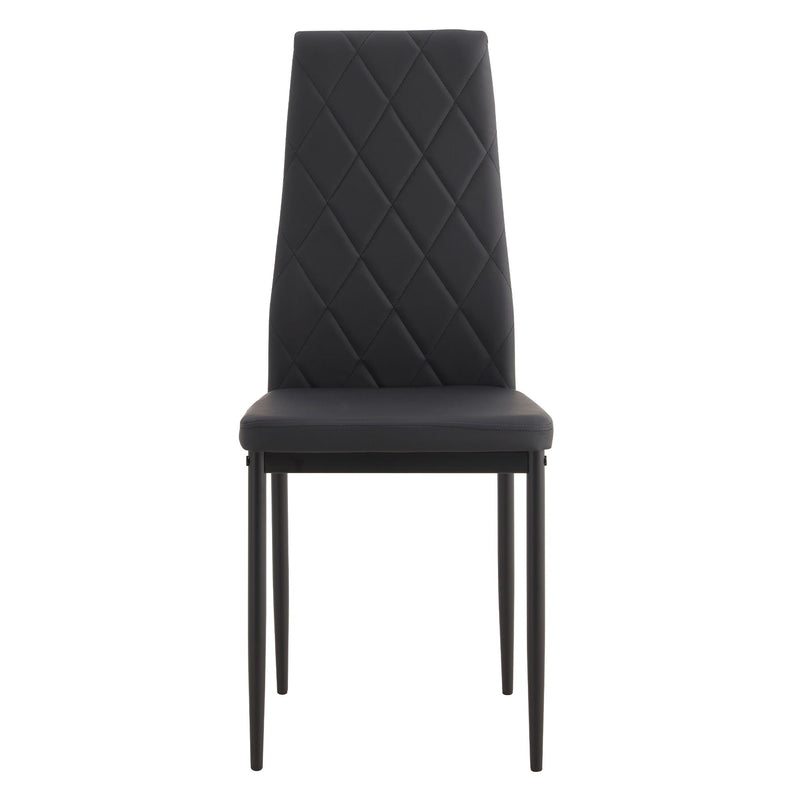 Modern 5 Piece Dining Table Set With Glass Top And Chairs - Black