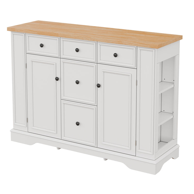 Sideboard Buffet Cabinet With 5 Drawers, 2 Cabinets, Adjustable Shelves