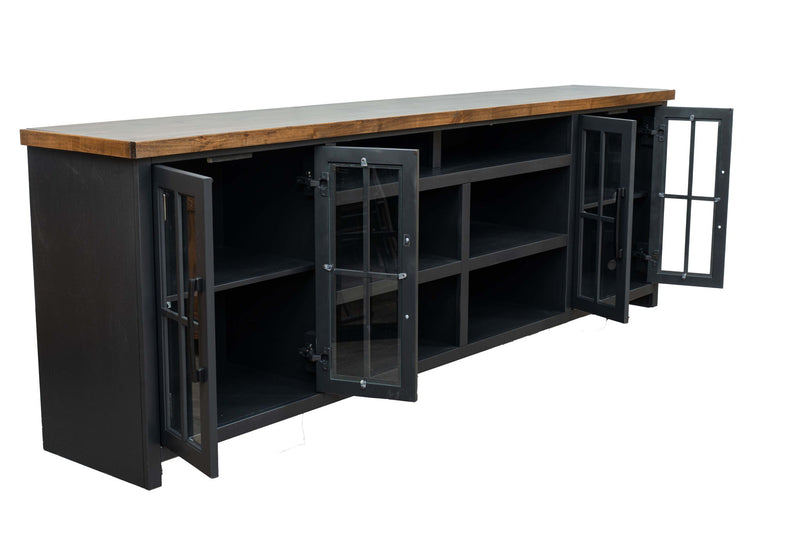 Essex - TV Stand Console For TVs Up To 100" - Black / Whiskey