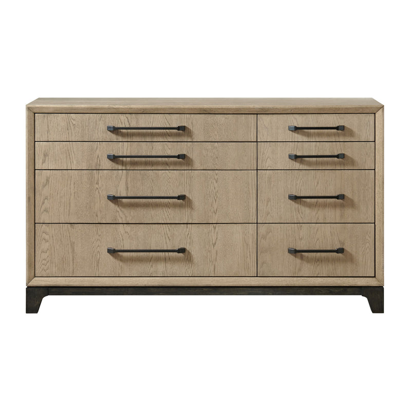 8 Drawer Dresser With Feet And Pulls - Brown