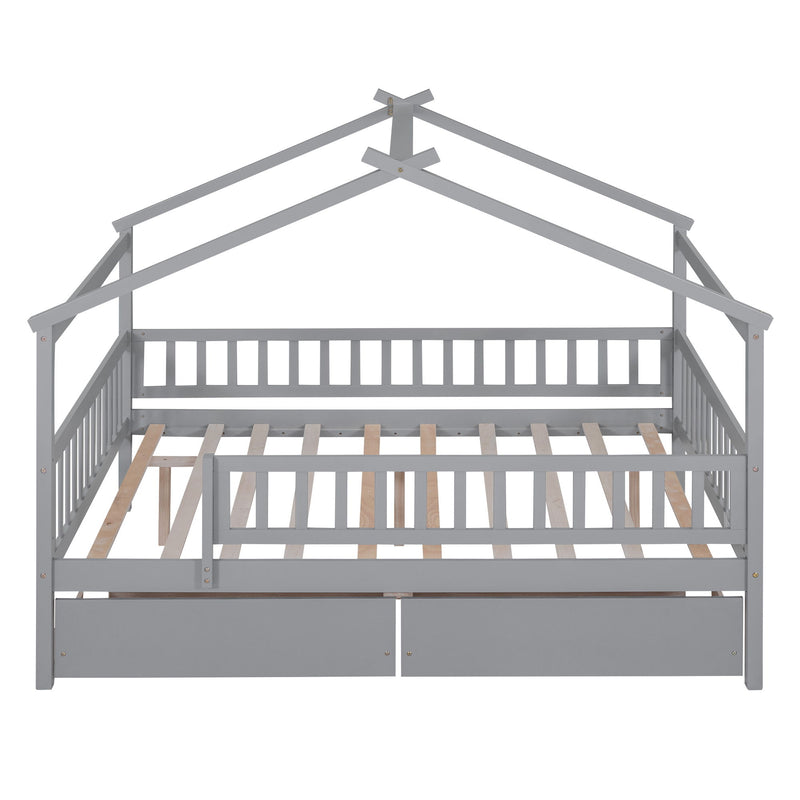 House Bed With 2 Drawers